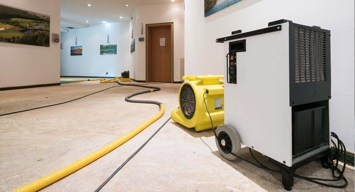 Déshumidificateur professionnel en location pour assécher une habitation après un dégât des eaux.