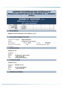Rapport amiante
