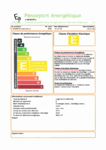 Passeport énergétique