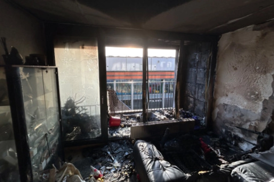 Maison brûlée après un incendie à Belval au Luxembourg
